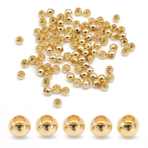 Намистини-розділювачі Латунь Круглі, Покриття Золото 18К, 2.5мм, Отвір 0.5мм, (УТ100031535)