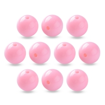 Намистини Акрилові Круглі Непрозорі, Блідо-Рожевий, 16х15мм, Отвір 2.8мм, (УТ100031590)