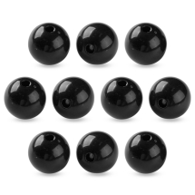 Бусины Акриловые Круглые Непрозрачные, Черный, 20х19мм, Отверстие 3мм, (УТ100031594)