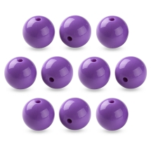 Бусины Акриловые Круглые Непрозрачные, Темная Орхидея, 20х19мм, Отверстие 3мм, (УТ100031596)