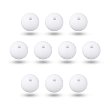 Бусины Акриловые Круглые Непрозрачные, Белый, 20х19мм, Отверстие 3мм, (УТ100031599)