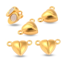 Застежка Магнитная из Сплава Сердце, Золото, 15х9.5х6мм, Отверстие 1.5мм, (УТ100031538)