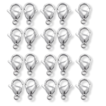 Застежка Карабин-Лобстер Нержавеющая Сталь, 15х9.5х4мм, Отверстие 1.6мм, (УТ100031648)