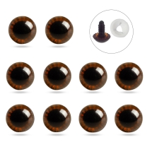 Глазки для Игрушек и Кукол со Штифтом и Фиксатором Пластиковые, Сиена, 15мм, (УТ100031657)