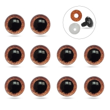 Глазки для Игрушек и Кукол, Эпоксидная Смола, 2 Фиксатора, Оранжевые, 20мм, (УТ100031663)