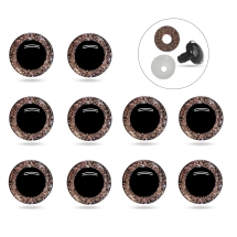 Глазки для Игрушек и Кукол, Эпоксидная Смола, 2 Фиксатора, Коричневые, 16мм, (УТ100031683)