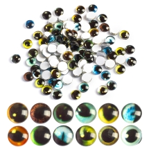 Набор Кабошоны Глазки для Игрушек Стеклянные, Микс, 8мм, 100шт/упак, (УТ100031684)