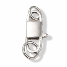 Серебро 925 Родированное Застежка Карабин-Лобстер, 14.5х7х3мм, Кольцо 6х0.8мм, (УТ100031697)