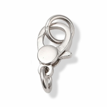 Серебро 925 Родированное Застежка Карабин-Лобстер, 9х6х2мм, Кольцо 4.5х0.7мм, (УТ100031698)