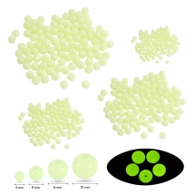 Набор Бусины Акриловые Круглые Флуоресцентные Светящиеся в темноте, Бледно-зеленые, 4мм/6мм/8мм/10мм, Отверстие 1.5-2мм, 400шт/набор, (УТ100031752)
