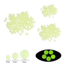 Набір Намистини Акрилові Круглі Флуоресцентні Світиться, Блідо-зелені, 4мм/6мм/8мм, Отвір 1.5-2мм, 300шт/набір, (УТ100031753)