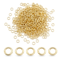 Колечки Одинарные Нержавеющая Сталь Разъемные, Непаянные, Позолота 18К, 4х0.8мм, Внутренний Диаметр 2.4мм, около 500шт/упаковка, (УТ100031815)