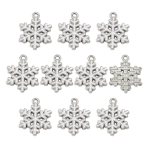 Подвеска Кулон Снежинка Сплав с Белой Эмалью, Платина, 20.5х16х1.7мм, Отверстие 1.5мм, (УТ100031928)