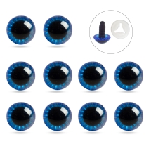 Глазки для Игрушек и Кукол со Штифтом и Фиксатором Пластиковые, Королевский Синий, 19.5мм, Фиксатор 15х4мм, (УТ100031931)