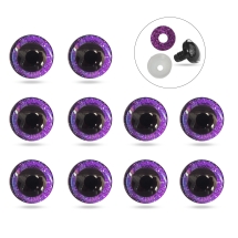 Глазки для Игрушек и Кукол, Эпоксидная Смола, 2 Фиксатора, Фиолетовые, 16мм, (УТ100031945)
