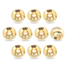 Намистини-Розділювачі Латунні Рондель, Позолота 18К, 5х3мм, Отвір 2мм, (УТ100032013)