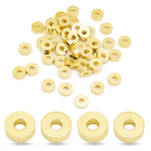 Бусины-Разделители Латунные Рондель, Золото, 6х2мм, Отверстие 2мм, (УТ100032041)