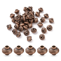 Бусины-Разделители из Сплава Биконус, Медный Цвет, 6.5х6.5мм, Отверстие 1мм, (УТ100032043)