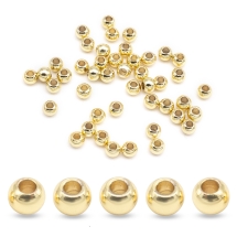 Бусины-Разделители Эко Латунь Круглые, Золото, 3х2.5мм, Отверстие 1.5мм, (УТ100032045)