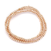 Бусины Синтетический Гематит Круглые Гальваника, Розовое Золото, 2мм, Отверстие 1мм, около 190шт/38см/нить, (УТ100032098)