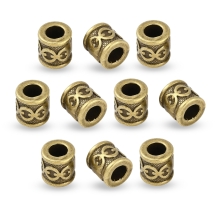Бусины-Разделители Сплав Тибетский Стиль Трубка, Бронзовый, 10х10мм, Отверстие 5.5мм, (УТ100032102)