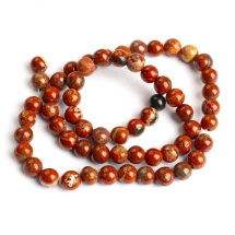 Бусины Натуральная Красная Яшма Класс АВ Круглые, 6мм, около 55шт/38см/нить, (УТ100032108)