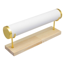 Браслетниця Штучна Шкіра з Дерев'яною Основою, Біла, 29х7х12см, (УТ100032131)