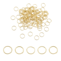 Колечки Одинарные Открытые Соединительные Нержавеющая Сталь, Позолота 24К, 8х0.8мм, (УТ100032232)