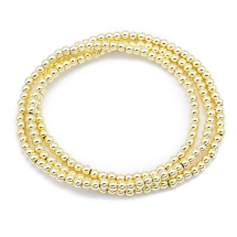 Бусины Синтетический Гематит Круглые Гальваника, Золотое Покрытие, 2мм, Отверстие 1мм, около 190шт/38см/нить, (УТ100032262)