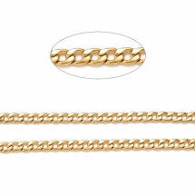Łańcuszek Mosiądz, Splot Kotwica z Koralikami, Lutowany, Owalny, 18K Pozłacany, Ogniwo: 2x1.5x0.2mm, 1m (13WB29229)