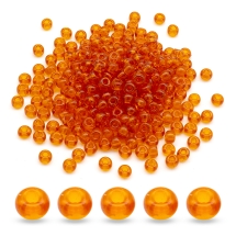 Бисер Чешский Preciosa 31119/90000/03, Прозрачный, Круглый, Оранжевый, 3/0, 5.6мм (УТ100032553)