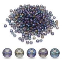 Бисер Чешский Preciosa 33119/41010/03, Прозрачный Радужный, Круглый, Сиреневый, 3/0, 5.6мм (УТ100032558)