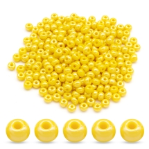 Бисер Чешский Preciosa 33119/88110/03, Непрозрачный блестящий, Круглый, Желтый, 3/0, 5.6мм (УТ100032560)