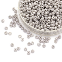 Бісер Чеський Preciosa 33119/63141/10, Природний Непрозорий Перловий, Круглий, Сірий, 10/0, 2.3мм (УТ100032576)
