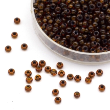 Бисер Чешский Preciosa 33119/10114/10, Прозрачный Хрусталь Цветной, Круглый, Коричневый, 10/0, 2.3мм (УТ100032593)