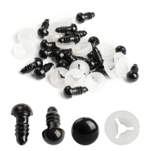 Глазки с Фиксатором для Игрушек и Кукол Пластиковые, Черные, 8мм, Фиксатор 13х3.5мм (УТ100032299)