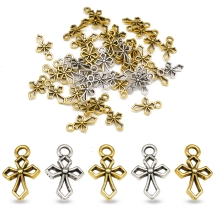 Кулоны Крест, Бижутерный сплав, Микс, 16.5х11х3.5мм, Отверстие 1.5мм, (УТ100032850)