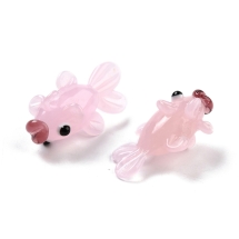 Намистини Лемпворк ручна робота, Золота Рибка, Рожевий, 25-35х15.5х16мм, отвір 1.7мм, (УТ100032899)