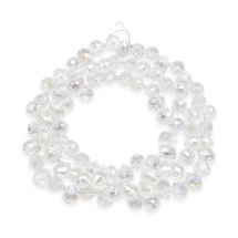 Бусины Стекло Граненые Капля, Бесцветные АВ, 9.5х8мм, Отверстие 0.8мм, около 90шт/52см/нить, (УТ100032439)