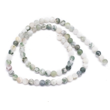 Бусины Натуральный Древесный Агат, Круглые, Матовые, 4мм, Отв 1мм, ок 80шт/35см/нить, (УТ100032767)