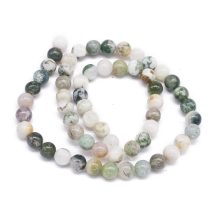 Бусины Натуральный Древесный Агат, Круглые, 6мм, Отв. 1мм, 58шт/35см/нить, (УТ100032781)