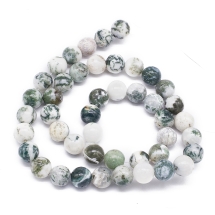 Бусины Натуральный Древесный Агат, Круглые, 8мм, Отв 1.2мм, ок 45шт/37см/нить, (УТ100032782)