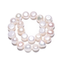 Жемчуг Натуральный Пресноводный, Полированный, Кремово-белый, 5-7х5-6х3.5-4.5мм, Отв-тие 0.7мм, около 24шт/17см/нить, (УТ100032820)