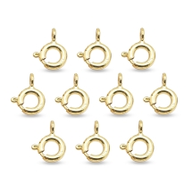 Срібло 925 Застібка Кільце Пружинне, Позолота 18К, 7х6х1мм, (УТ100032441)