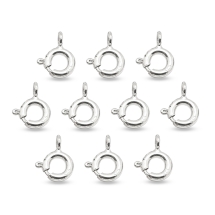 Срібло 925 Застібка Кільце Пружинне, Родієве Покриття, 7х6х1мм, (УТ100032442)