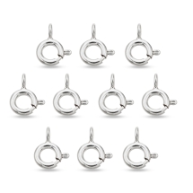 Срібло 925 Застібка Кільце Пружинне, Родієве Покриття, 9х5.5х1мм, (УТ100032443)