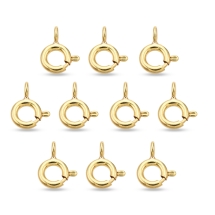 Срібло 925 Застібка Кільце Пружинне, Позолота 18К, 9х5.5х1мм, (УТ100032444)