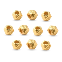 Срібло 925 Намистини-Розділювачі Кубічні Матові, Золото, 2х2х2мм, Отвір 0.8мм, (УТ100032445)