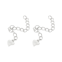 Срібло 925 Подовжувальний Ланцюжок з Кулоном Серце, Концевик, Родієве Покриття, 50мм, Підвіска 6.5х5.5мм, (УТ100032447)