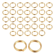 Кільця Подвійні, Нержавіюча Сталь, Золото, 8х1.5мм, Внутрішній Діаметр 6.5мм, (УТ100032613)